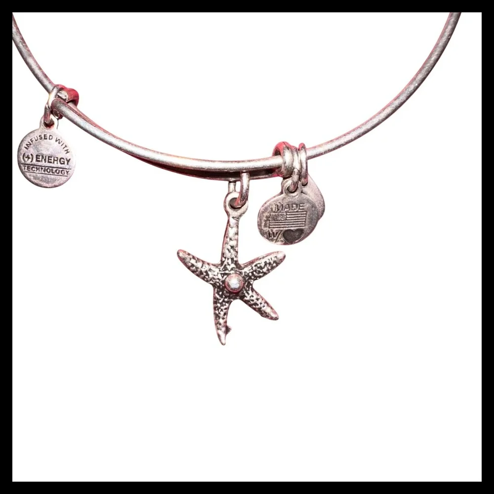 Alex and Ani Silver Tone‎ Starfish Bangle Charm Bracelet